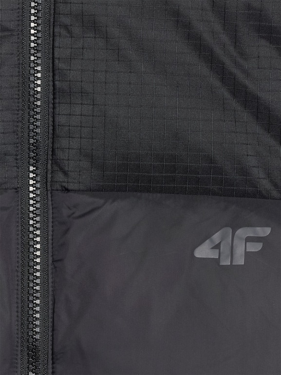 Męski bezrękawnik puchowy pikowany 4F 4FWAW25TVJAM229 - czarny