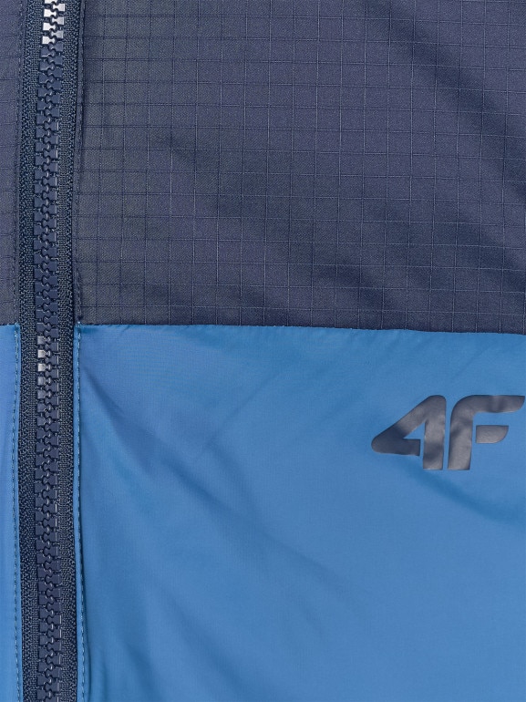 Męski bezrękawnik puchowy pikowany 4F 4FWAW25TVJAM229 - niebieski