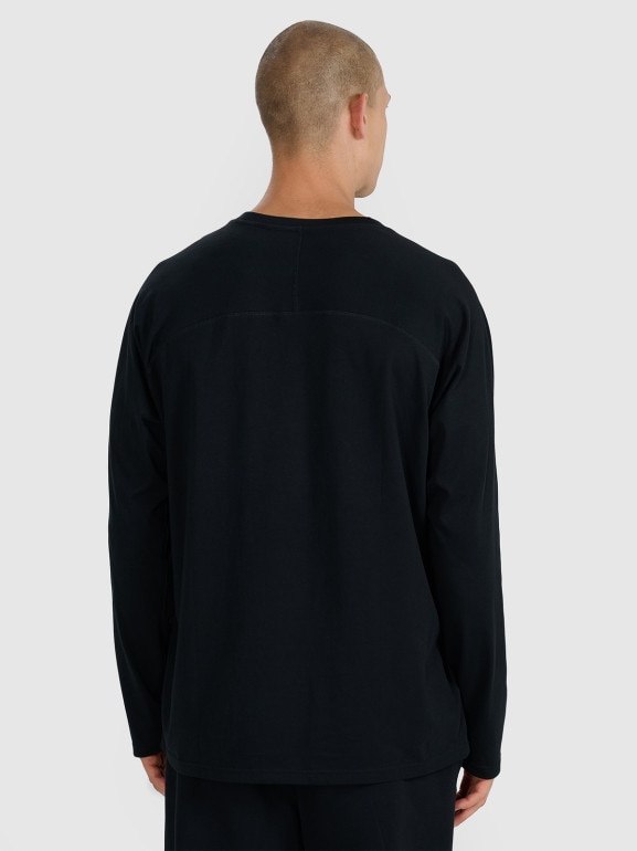 Męski longsleeve basic 4F 4FWAW25TLONM474 - czarny
