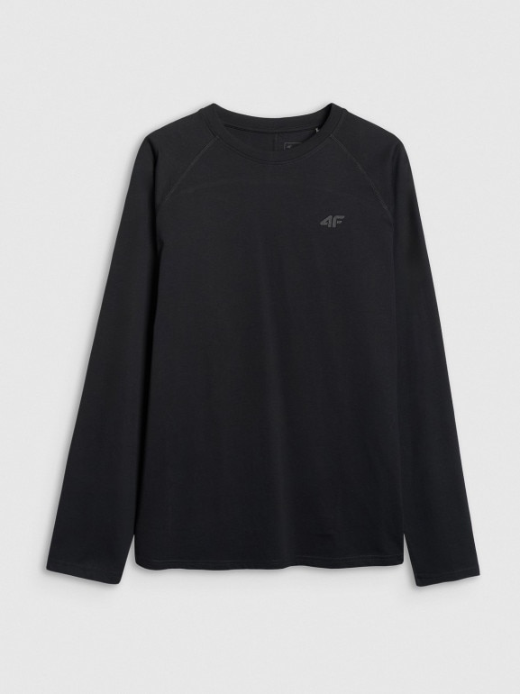 Męski longsleeve basic 4F 4FWAW25TLONM474 - czarny