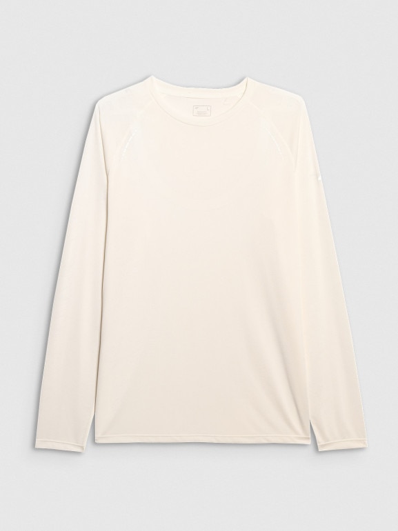 Męski longsleeve do biegania 4F 4FWAW25TFLOM413 - biały