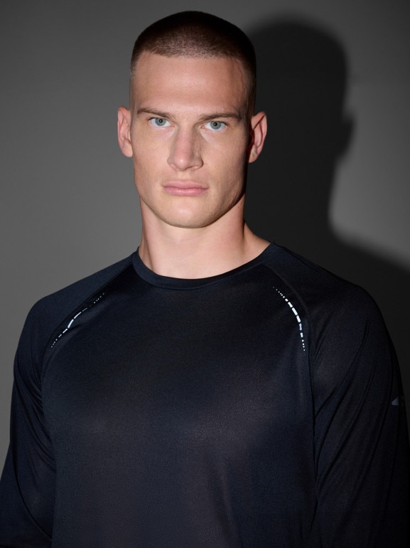 Męski longsleeve do biegania 4F 4FWAW25TFLOM413 - czarny