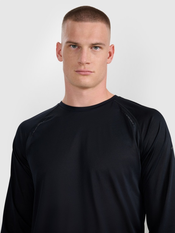 Męski longsleeve do biegania 4F 4FWAW25TFLOM413 - czarny