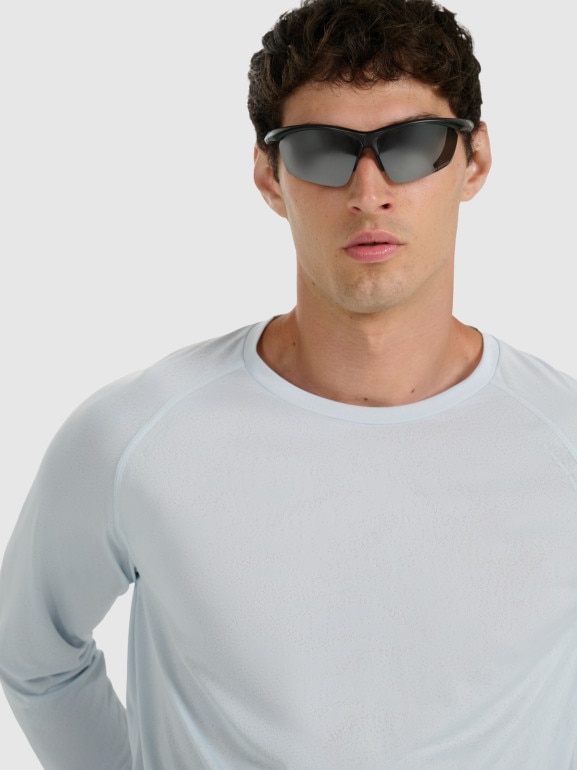 Męski longsleeve do biegania 4F 4FWAW25TFLOM413 - niebieski