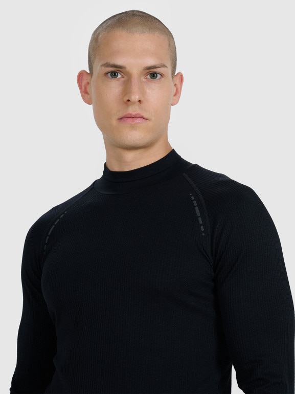 Męski longsleeve do biegania 4F 4FWAW25TFLOM417 - czarny