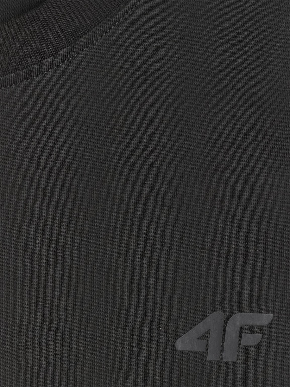Męski longsleeve oversize z nadrukiem 4F 4FWAW25TLONM481 - czarny