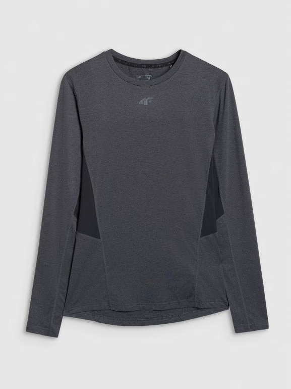 Męski longsleeve treningowy 4F 4FWMM00TFLOM507 - szary