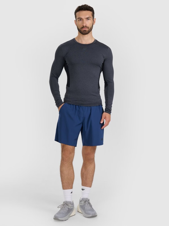 Męski longsleeve treningowy 4F 4FWMM00TFLOM507 - szary