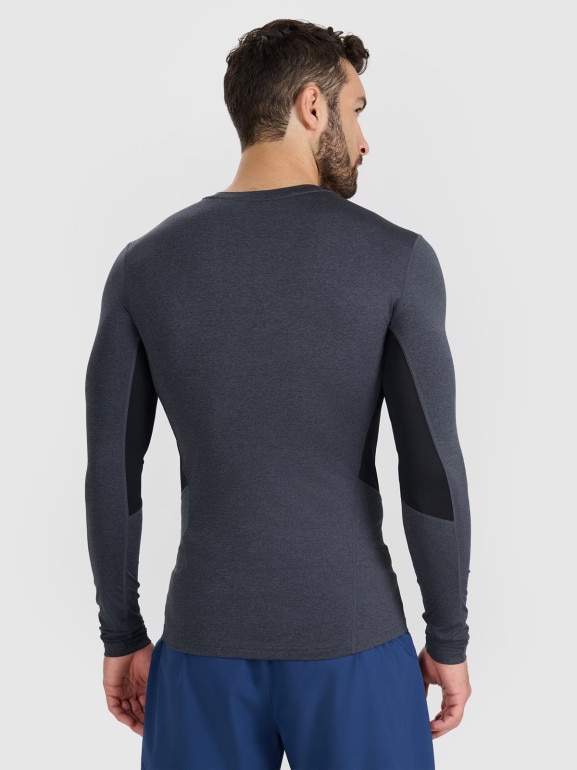 Męski longsleeve treningowy 4F 4FWMM00TFLOM507 - szary