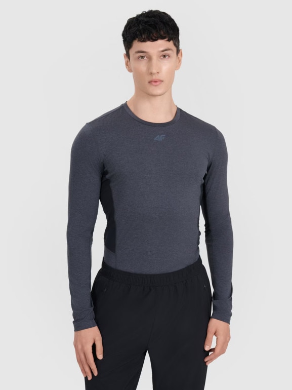 Męski longsleeve treningowy 4F 4FWMM00TFLOM507 - szary