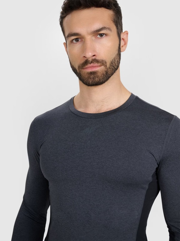 Męski longsleeve treningowy 4F 4FWMM00TFLOM507 - szary
