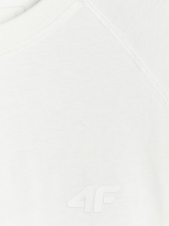 Męski longsleeve basic 4F 4FWAW25TLONM474 - beżowy