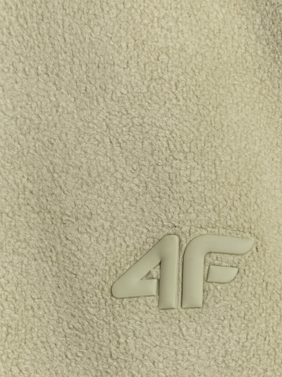 Męski polar nierozpinany ze stójką 4F 4FWAW25TFLEM357 - oliwkowy