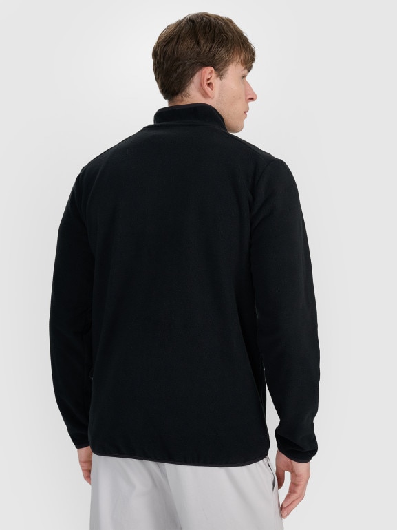 Męski polar rozpinany bez kaptura 4F 4FWAW25TFLEM414 - czarny