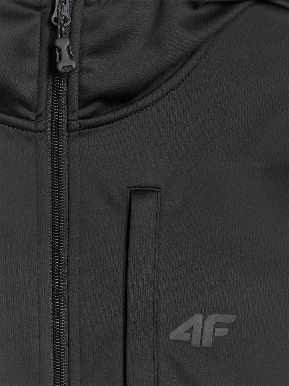 Męski polar rozpinany bez kaptura 4F 4FWAW25TFLEM417 - czarny