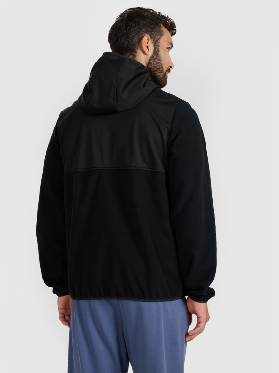 Męski polar rozpinany bez kaptura 4F 4FWAW25TFLEM417 - czarny