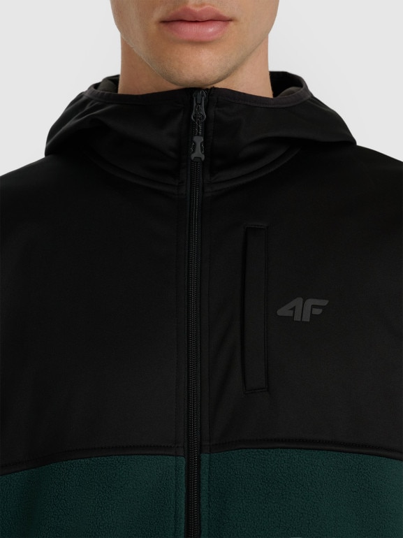 Męski polar rozpinany bez kaptura 4F 4FWAW25TFLEM417 - zielony