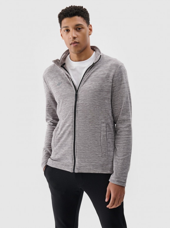 Męski polar rozpinany bez kaptura 4F NOSH4-PLM001B - szary