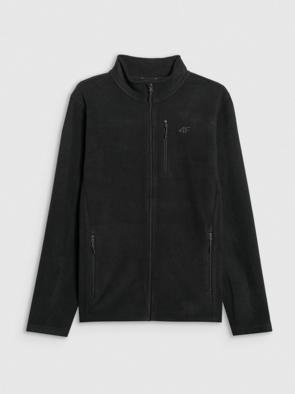 Męski polar rozpinany ze stójką 4F 4FRMM00TFLEM435 - czarny