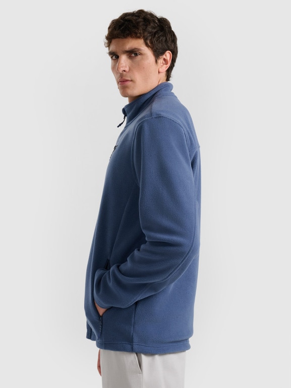 Męski polar rozpinany ze stójką 4F 4FRMM00TFLEM435 - granatowy