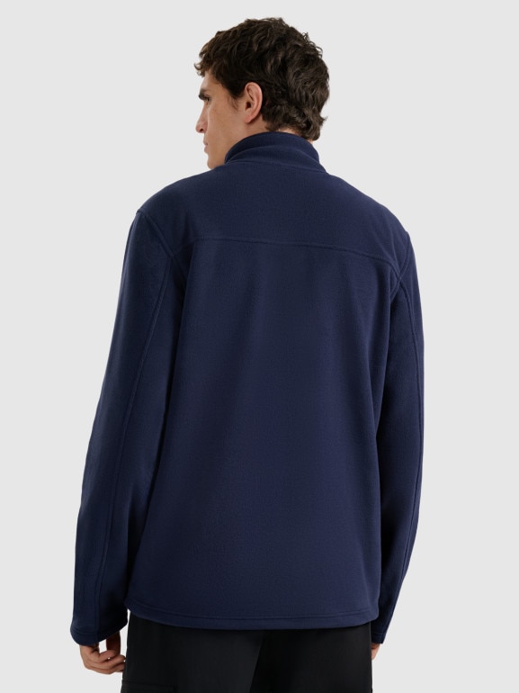 Męski polar rozpinany ze stójką 4F 4FRMM00TFLEM435 - granatowy