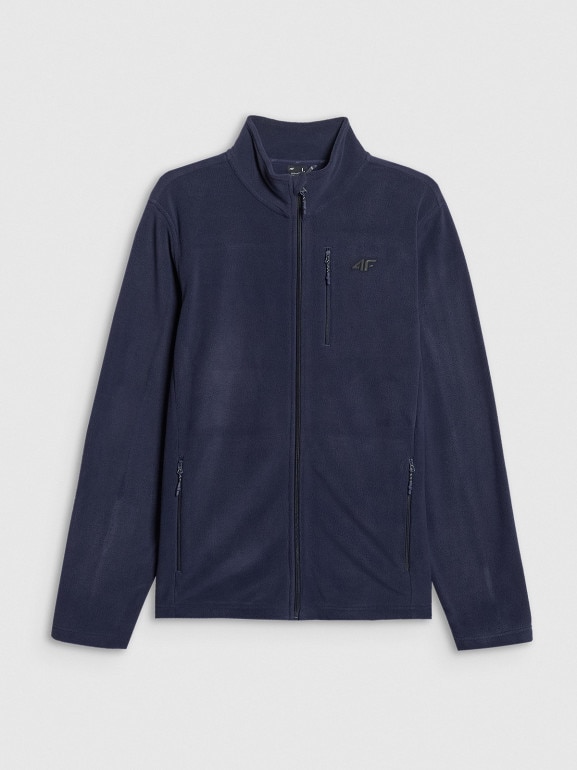 Męski polar rozpinany ze stójką 4F 4FRMM00TFLEM435 - granatowy