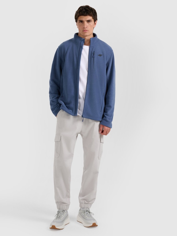 Męski polar rozpinany ze stójką 4F 4FRMM00TFLEM435 - granatowy