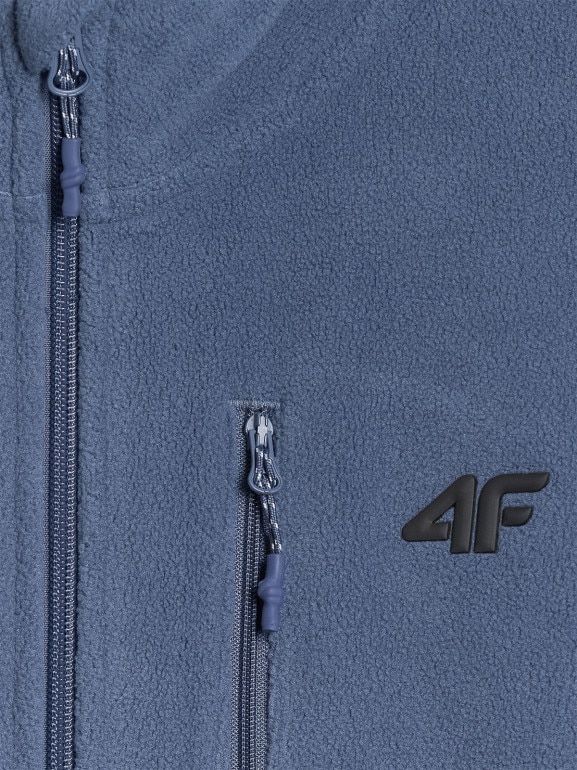 Męski polar rozpinany ze stójką 4F 4FRMM00TFLEM435 - granatowy