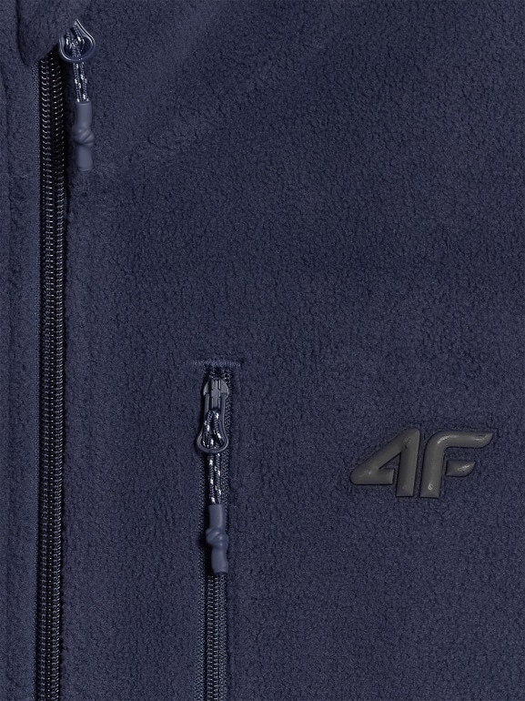 Męski polar rozpinany ze stójką 4F 4FRMM00TFLEM435 - granatowy