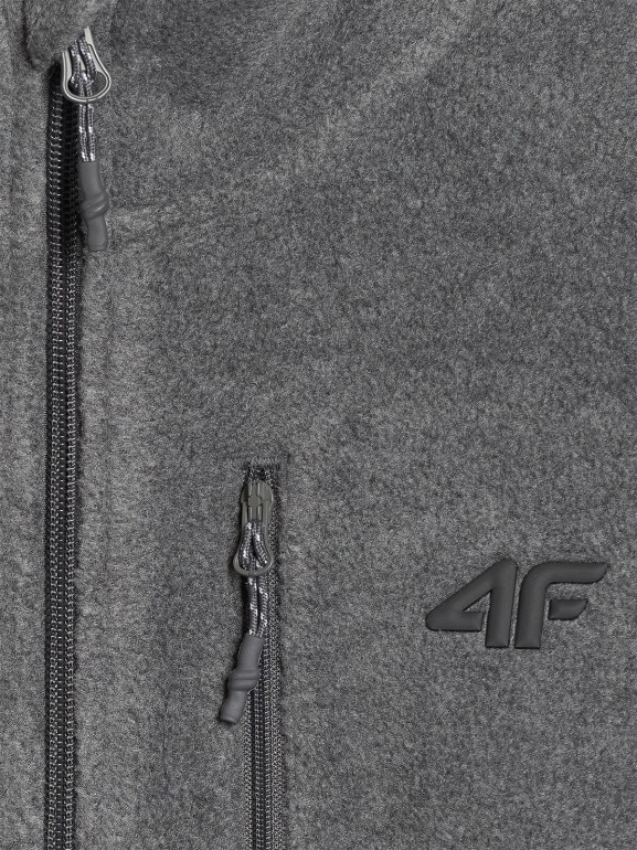 Męski polar rozpinany ze stójką 4F 4FRMM00TFLEM435 - szary