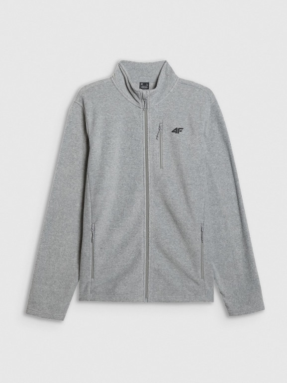 Męski polar rozpinany ze stójką 4F 4FRMM00TFLEM435 - szary