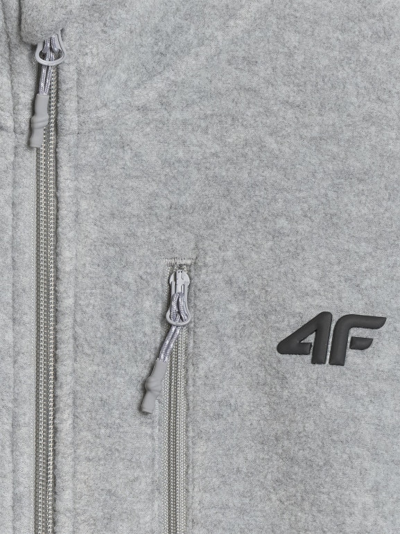 Męski polar rozpinany ze stójką 4F 4FRMM00TFLEM435 - szary