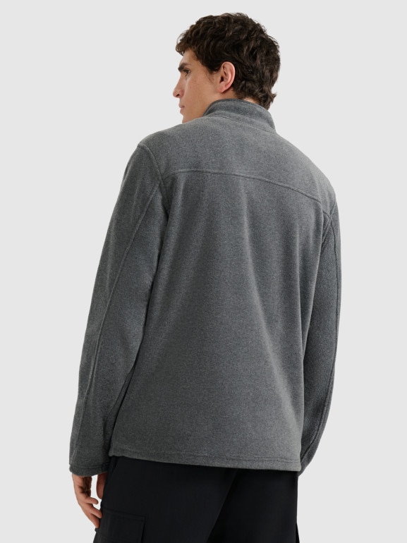 Męski polar rozpinany ze stójką 4F 4FRMM00TFLEM435 - szary