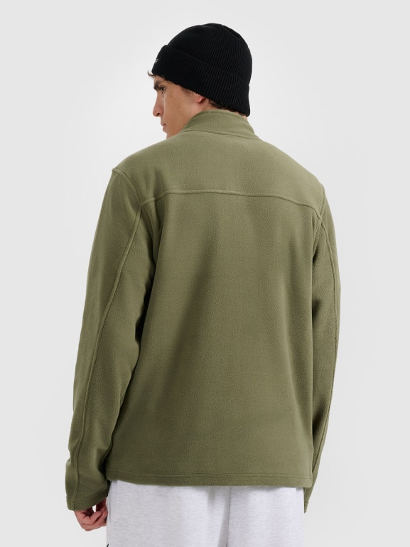 Męski polar rozpinany ze stójką 4F 4FRMM00TFLEM435 - zielony