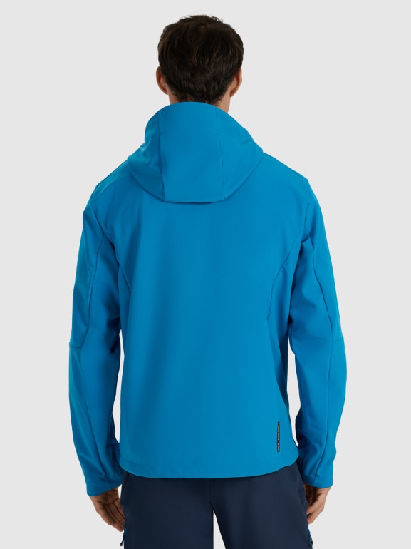 Męski softshell rozpinany z kapturem 4F 4FRAW25TSOFM506 - niebieski