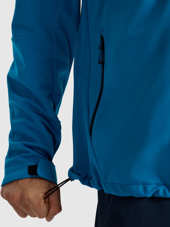 Męski softshell rozpinany z kapturem 4F 4FRAW25TSOFM506 - niebieski