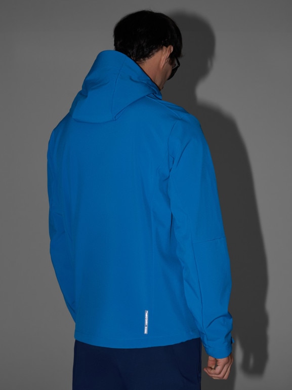 Męski softshell rozpinany z kapturem 4F 4FRAW25TSOFM506 - niebieski