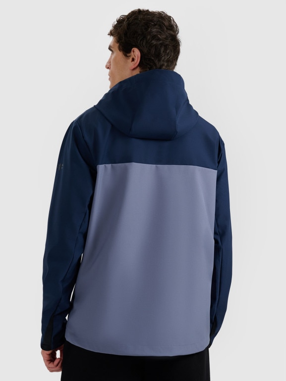 Męski softshell rozpinany z kapturem 4F 4FRSS25TSOFM436 - granatowy