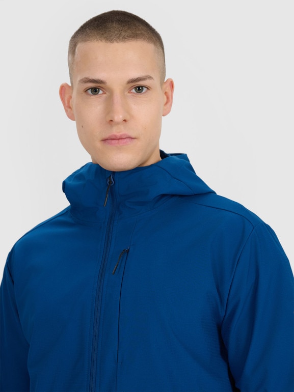 Męski softshell rozpinany z kapturem 4F 4FRSS25TSOFM436 - niebieski