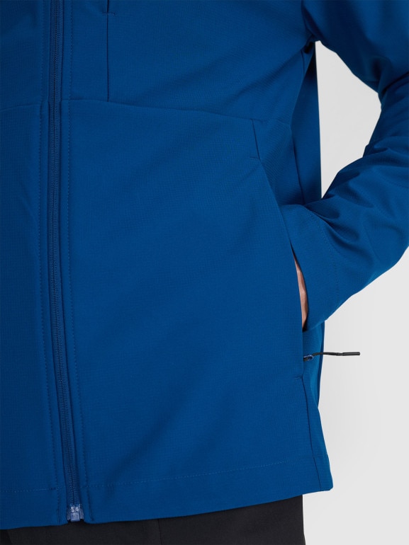 Męski softshell rozpinany z kapturem 4F 4FRSS25TSOFM436 - niebieski