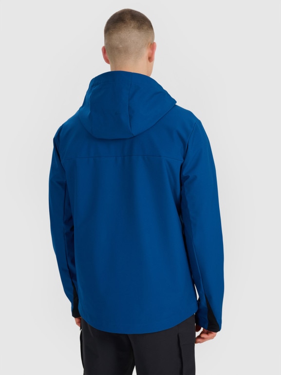 Męski softshell rozpinany z kapturem 4F 4FRSS25TSOFM436 - niebieski
