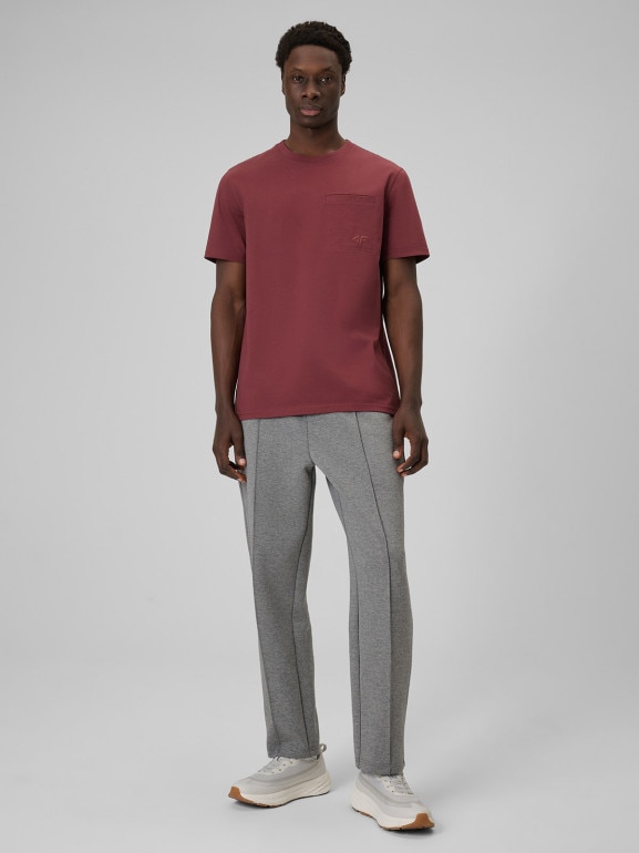 Męski t-shirt basic 4F 4FRSS26TTSHM3637 - burgundowy