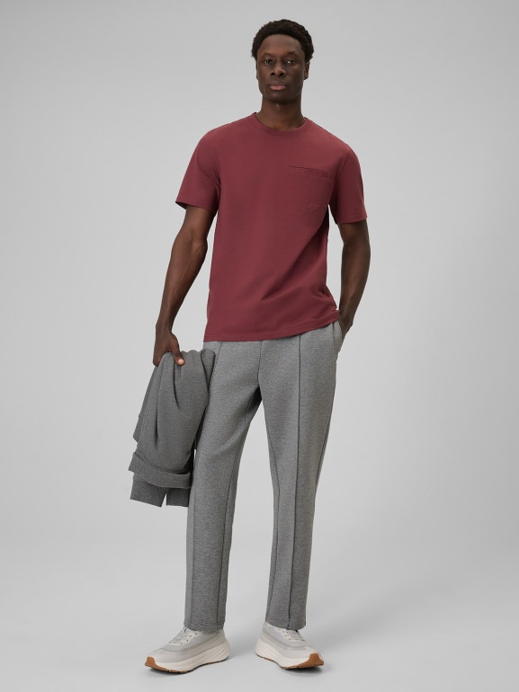 Męski t-shirt basic 4F 4FRSS26TTSHM3637 - burgundowy