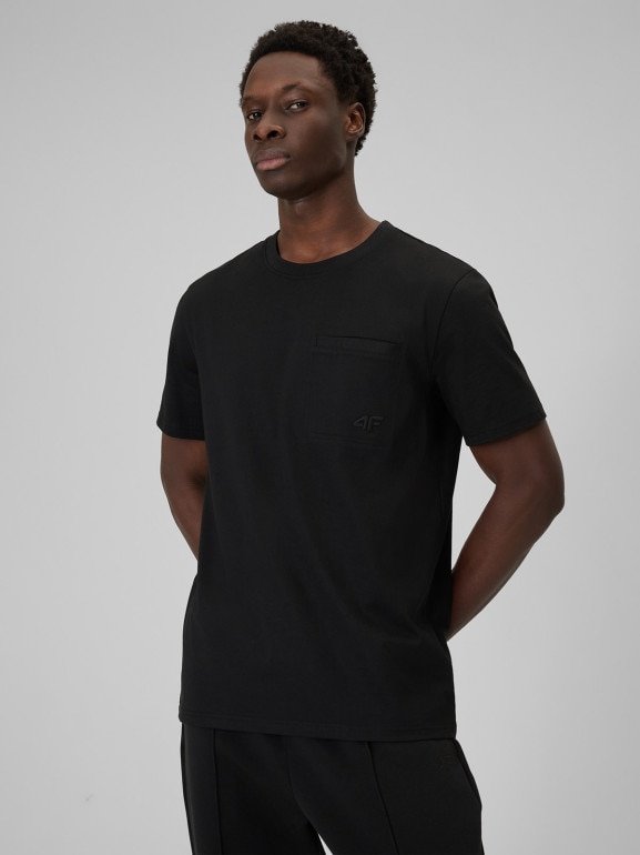 Męski t-shirt basic 4F 4FRSS26TTSHM3637 - czarny