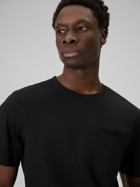 Męski t-shirt basic 4F 4FRSS26TTSHM3637 - czarny