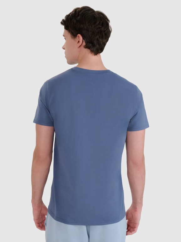 Męski t-shirt basic 4F 4FWMM00TTSHM2256 - niebieski