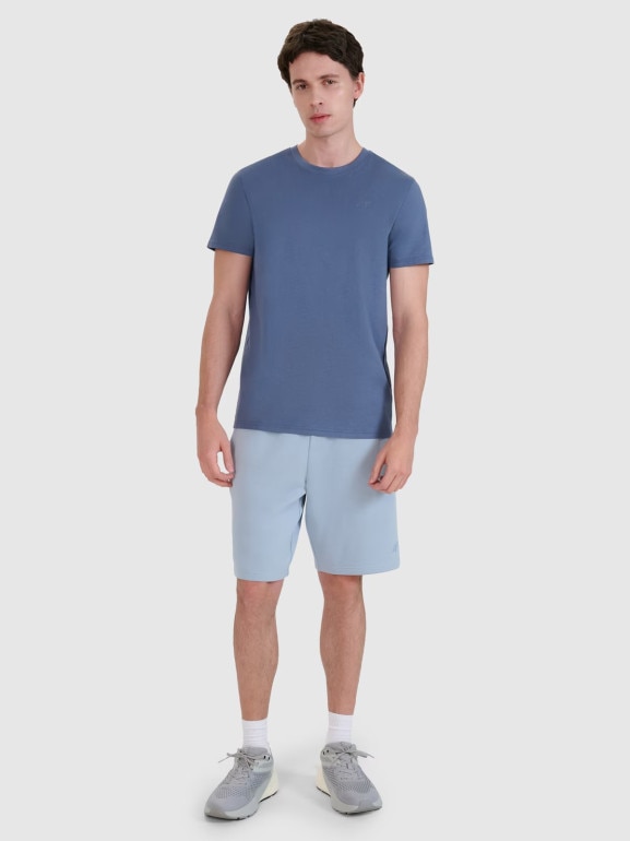 Męski t-shirt basic 4F 4FWMM00TTSHM2256 - niebieski