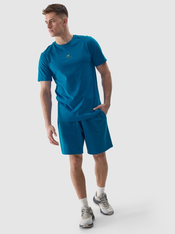 Męski t-shirt basic 4F 4FWSS24TTSHM1282 - niebieski
