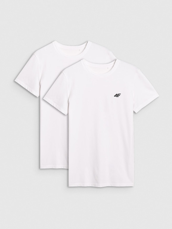 Męski t-shirt basic slim 4F 4FRMM00TTSHM3068 - biały