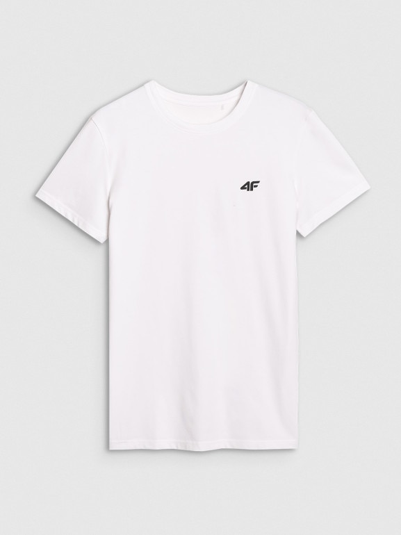 Męski t-shirt basic slim 4F 4FRMM00TTSHM3068 - biały
